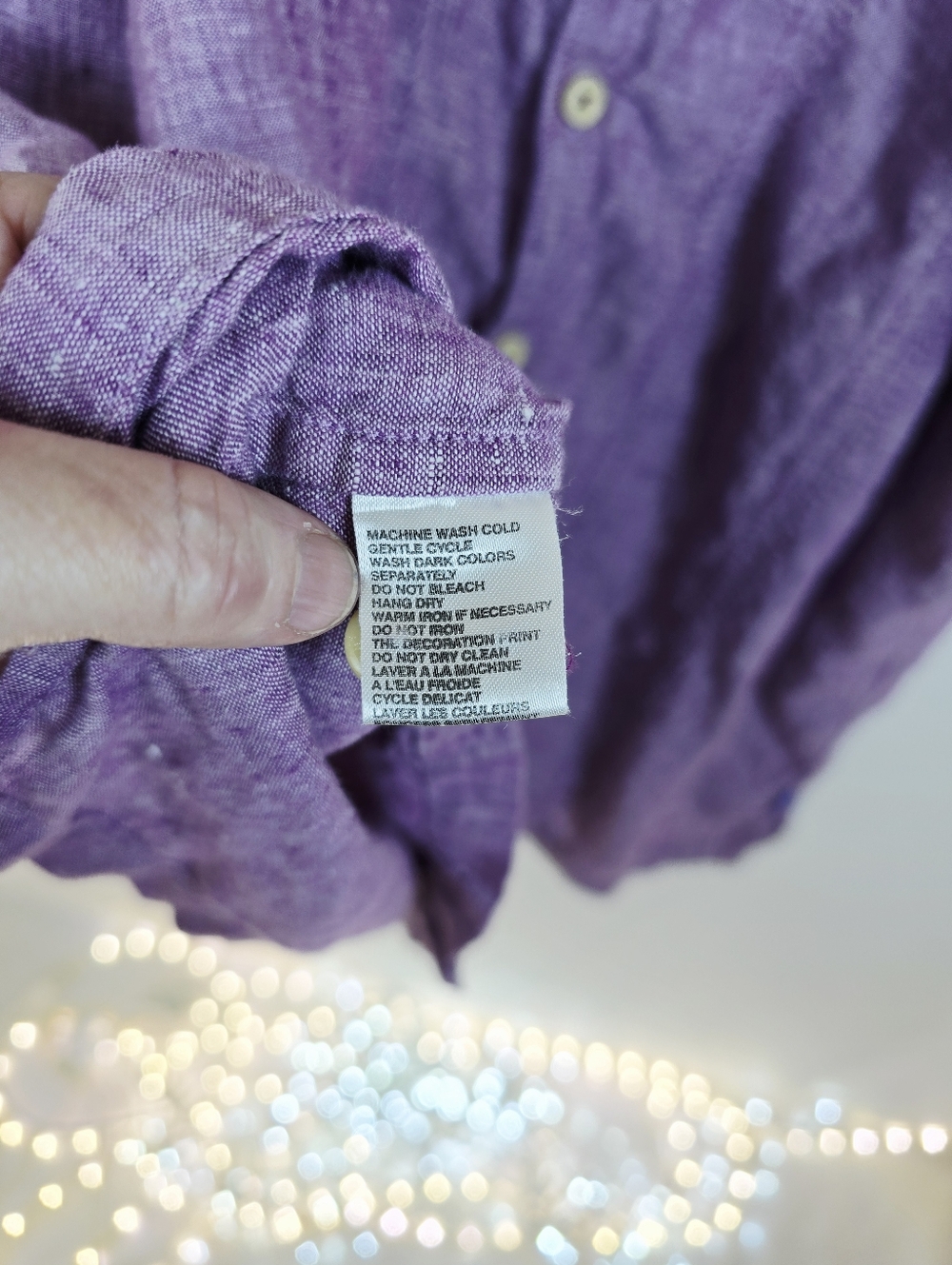 Tommy Bahama Purple Linen S Sleeve Camp Button Up Summer Shirt. Mens XLT - Picture 7 of 9